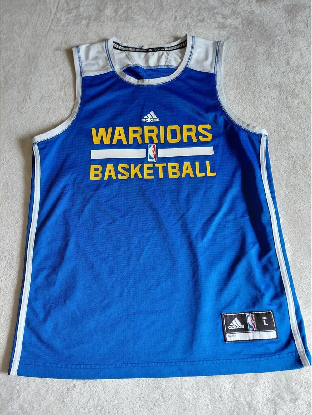 Golden State Warriors Practice Jersey Large Adidas Warm Up Basketball NBA